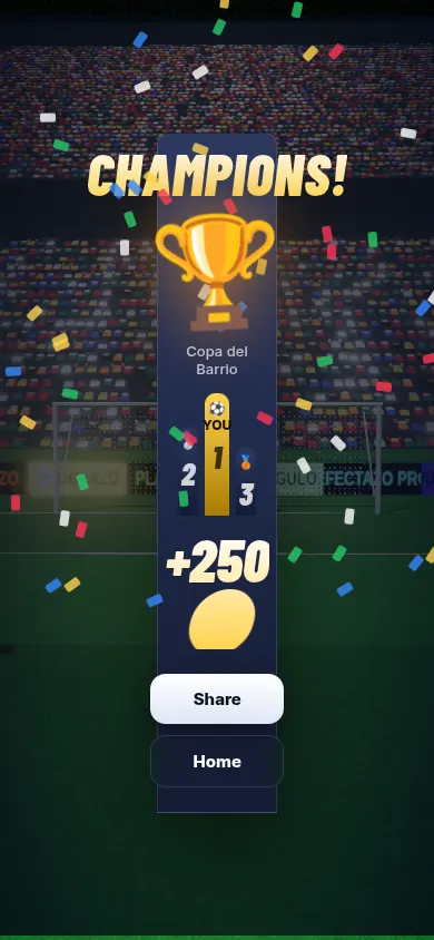 Champions podium after winning a cup