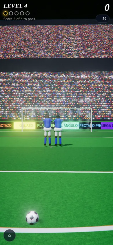 Aiming a free kick over a three-man wall on mobile